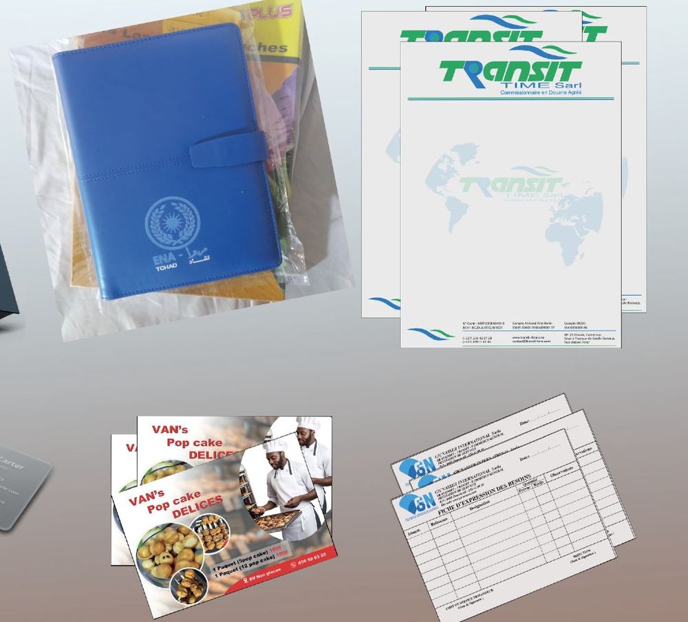 Agenda, papier à en-tête, flyers et carnets imprimés